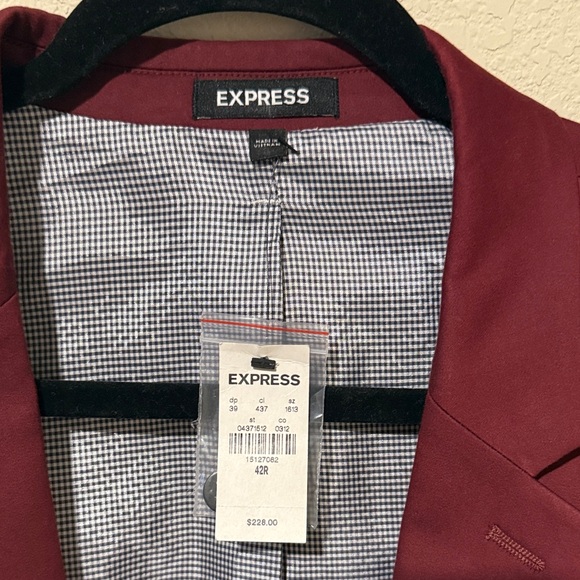 Express Deep Red Blazer With Slacks - Picture 1 of 6
